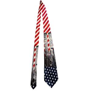 Fratello Handmade Liberty of the Twin Towers Necktie 9/11 Commemorative Memorial
